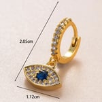 Blue / 1 Piece Simple Series Eyes Copper Gold Color Zircon Women's Dangle Earrings 